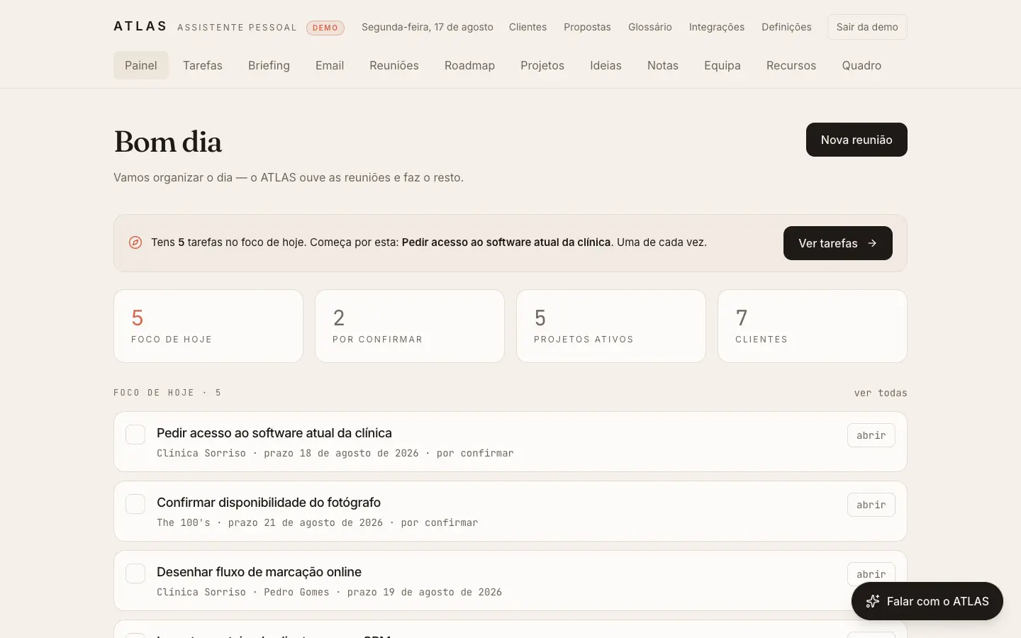 ATLAS — página inicial